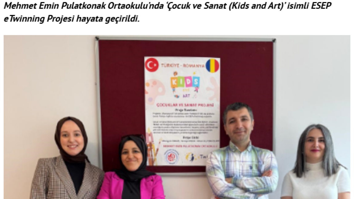 Çocuklar ve Sanat (Kids and Art) ESEP E-Twinning Projesi